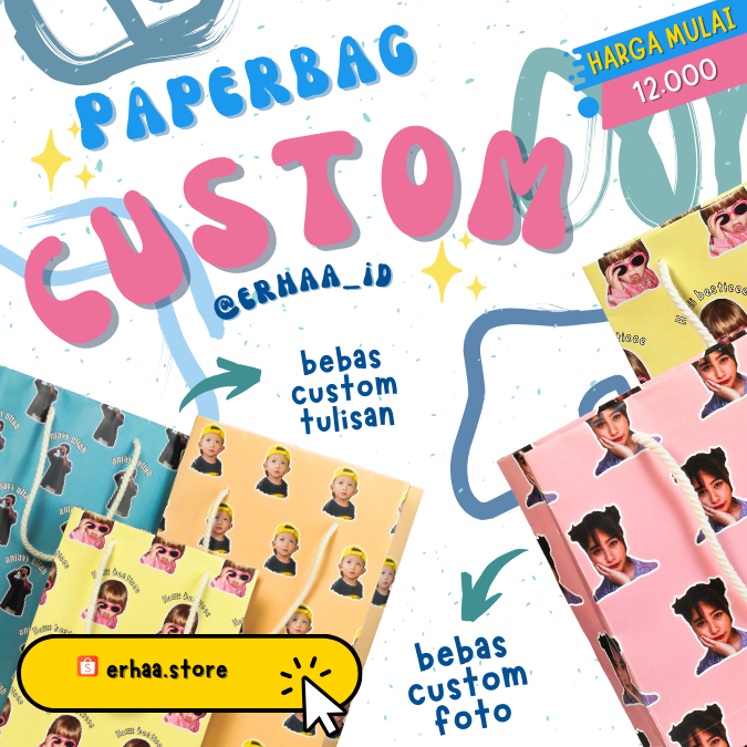 

PAPER BAG CUSTOM BISA PAKAI MUKA / TULISAN FREE EDIT ERHAA