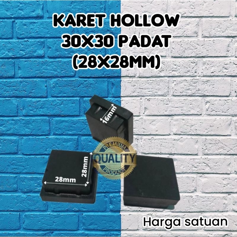 Karet Hollow 3x3 padat / Karet Besi Hollow 3x3 padat [diameter 28mmx28mm]