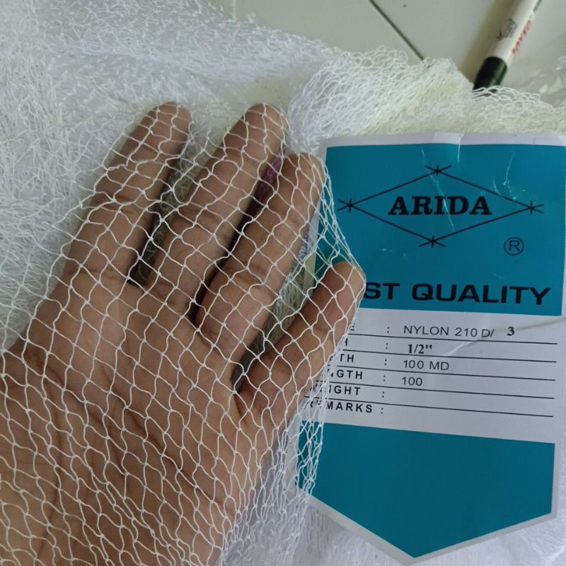JARING NILON ARIDA BAHAN ANCO / BAHAN JALA lubang ½ inch jaring ikan kecil jaring udang kecil jaring