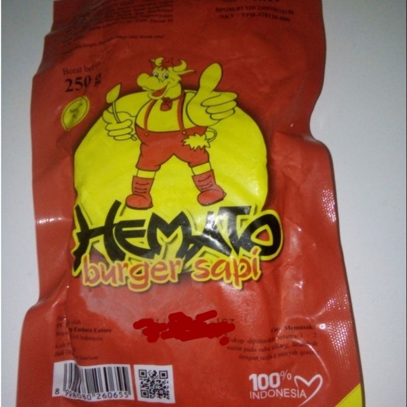 

(KHUSUS MEDAN) BURGER SAPI UKURAN 250 GRAM (ISI 11 PCS) MERK HEMATO