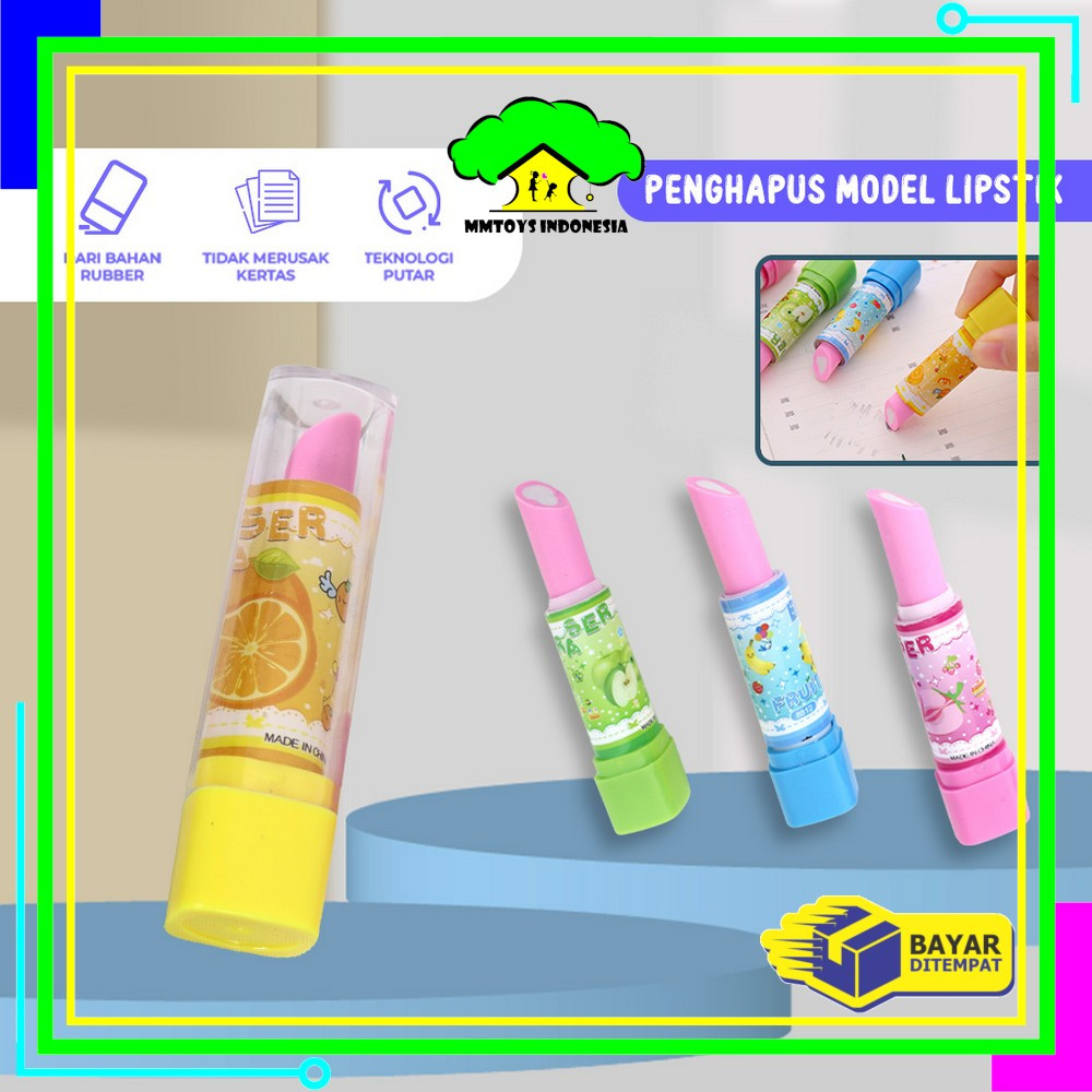 

MI-A70 Penghapus Model Lipstik Karakter Buah Random / Penghapus Pensil Eraser Buah Warna Warni Lucu / Penghapus Pensil Eraser Fruits Import