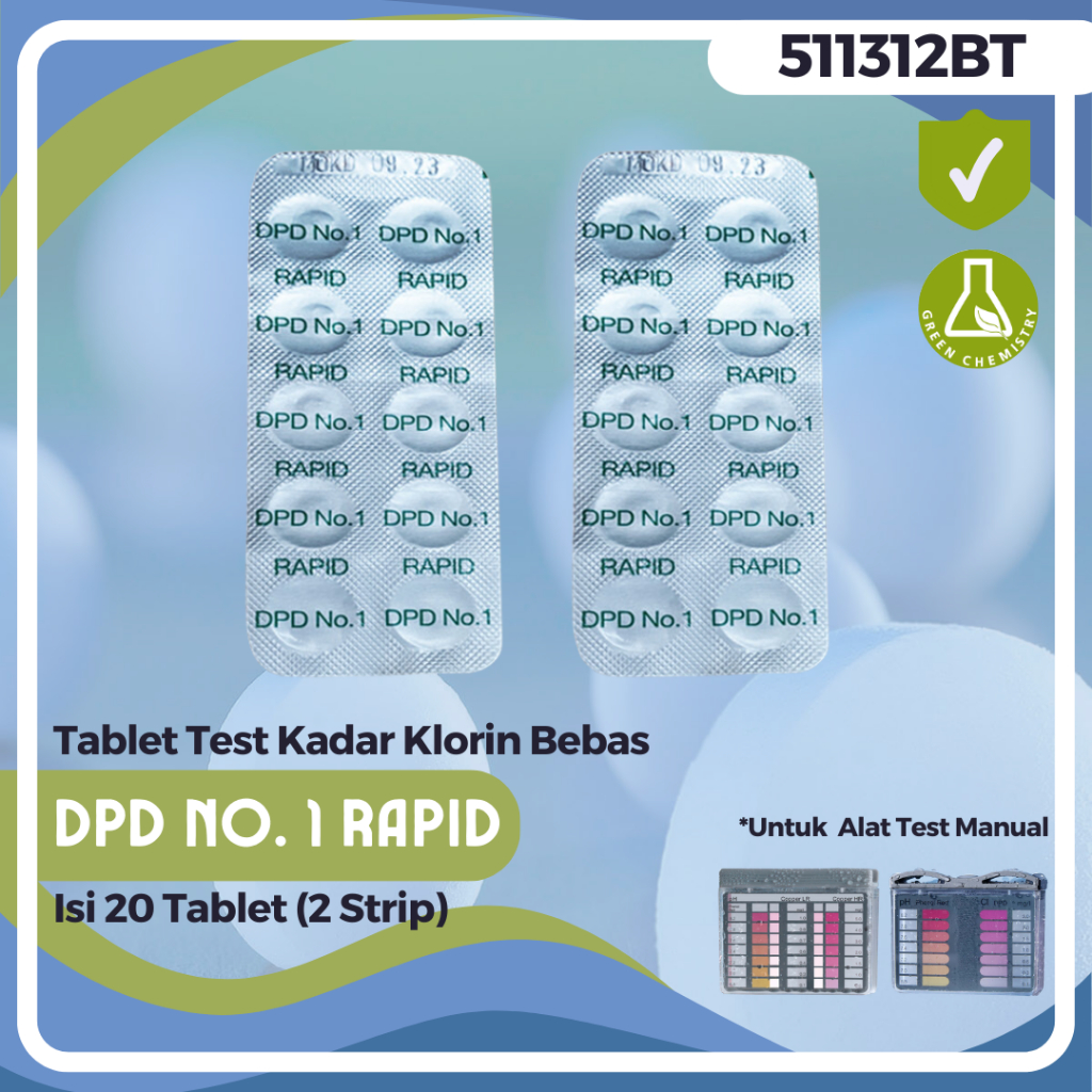 Refill Pool Test Kit Mengukur Kadar Klorin pada Kolam Renang DPD No.1 Rapid 511312BT 20 Tablet Lovib