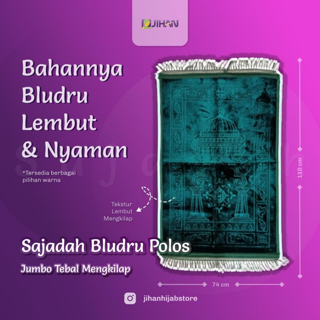 Sajadah Bludru Polos Jumbo Tebal