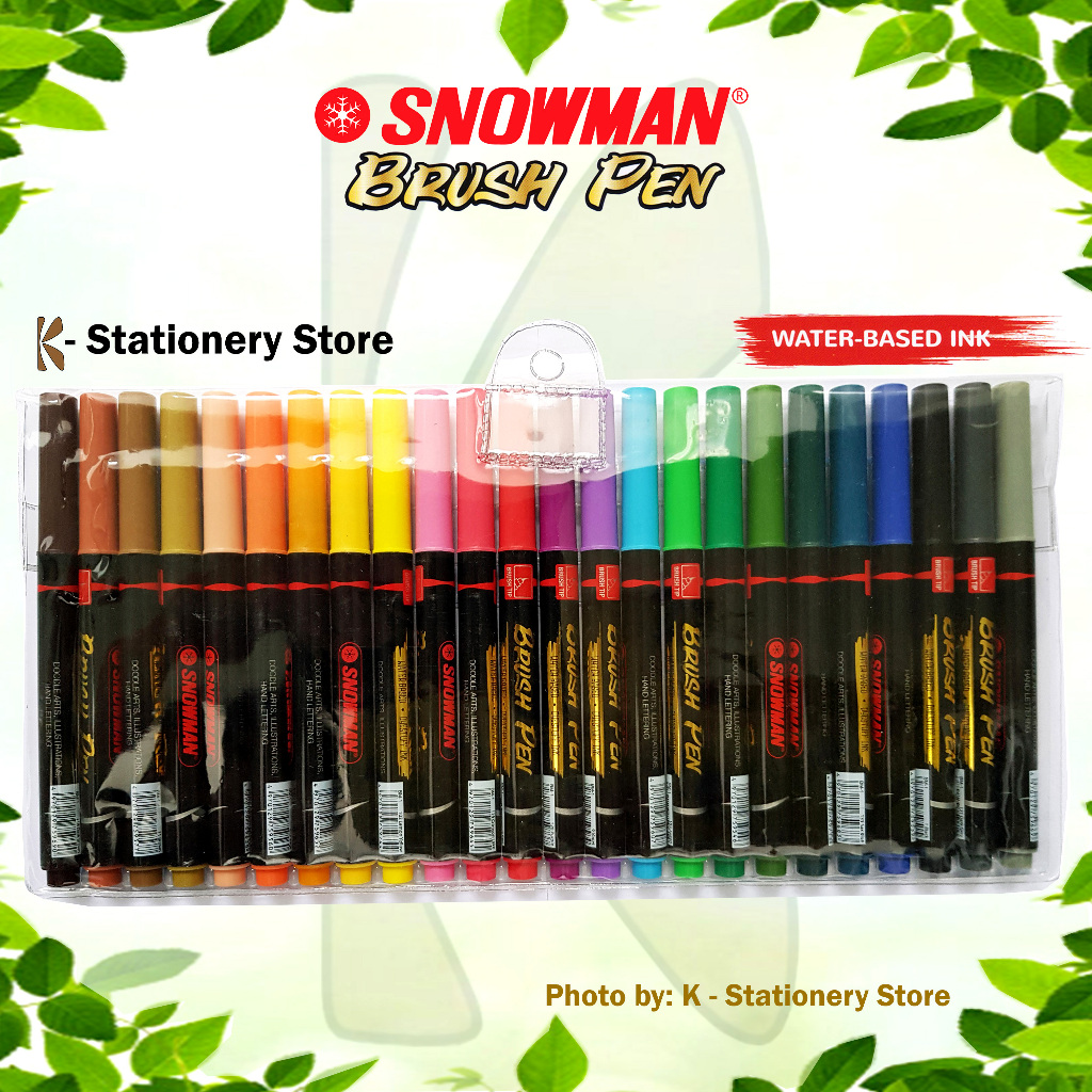 

H7Y Snowman Brush Pen Set 24 Colours Doodle arts, Illustration, Sketsa, Hand lettering, Dekorasi,dll
