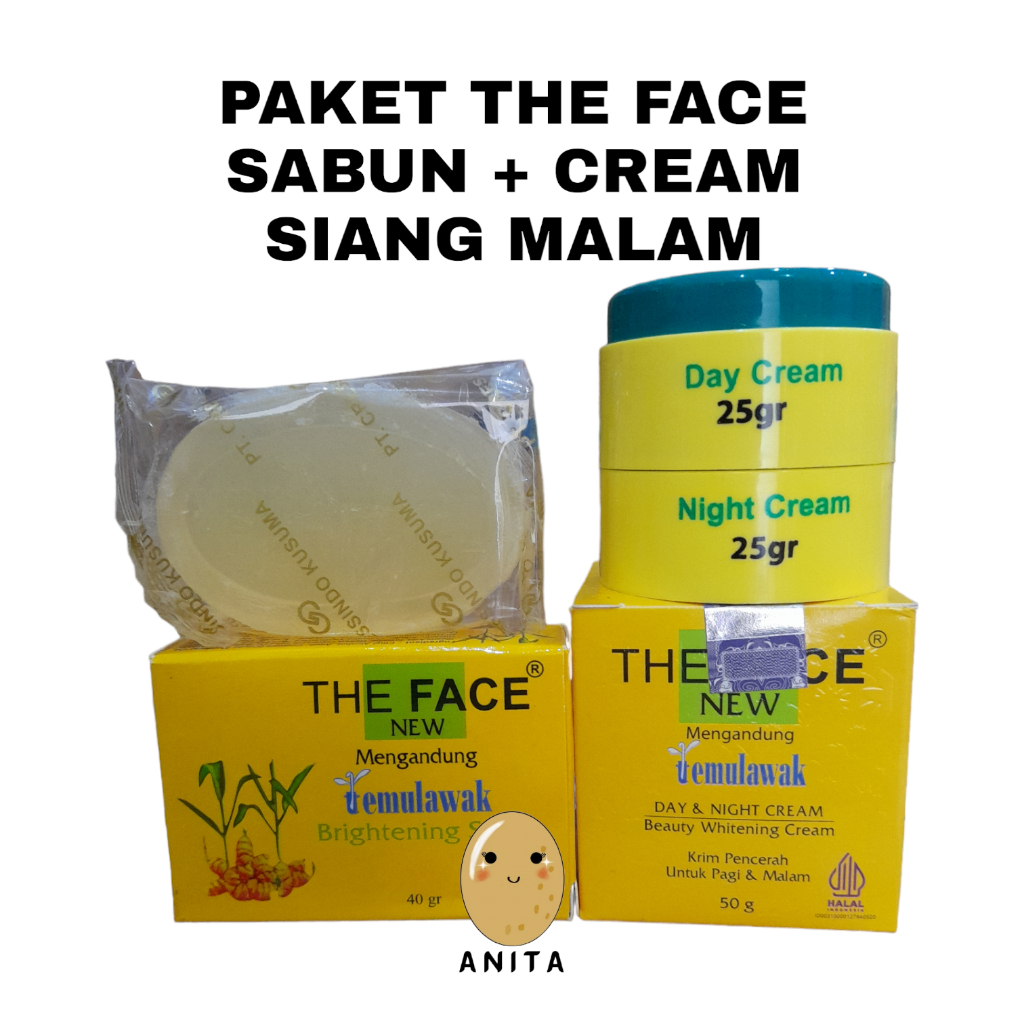 PAKET THE FACE TEMULAWAK SABUN DAN KRIM SIANG MALAM / TEMULAWAK THE FACE