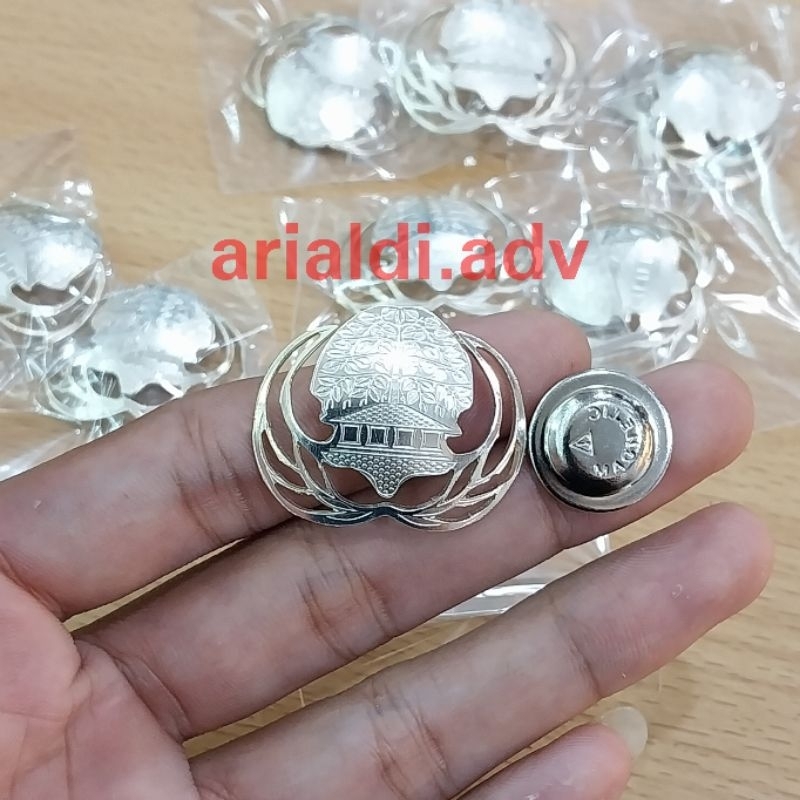 Pin korpri eching bolong silver pin korpri bobok kerancang silver magnet