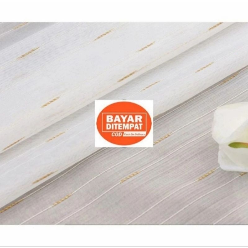 gorden vitrase bintik motif gold dan abu daleman gorden tebal