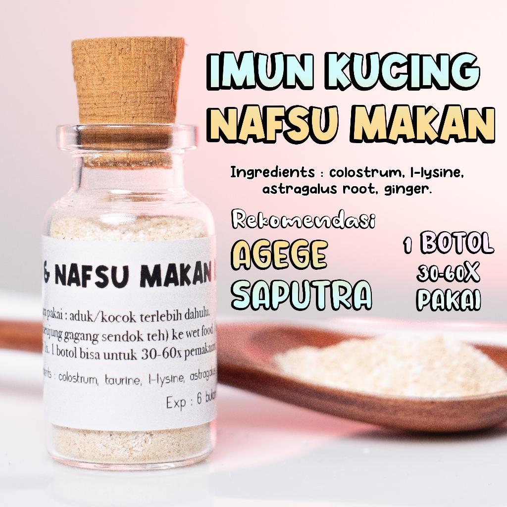 Vitamin Nafsu Makan Kucing & Imunitas (Penambah Nafsu Makan Kucing)