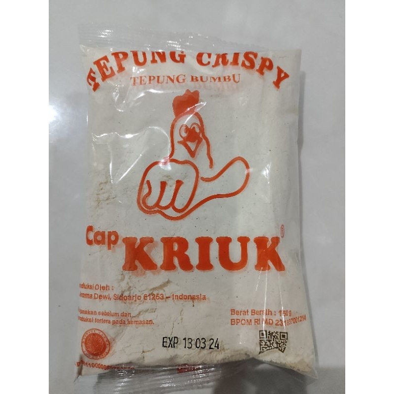 

(1 pcs/bungkus 150 gr) Tepung Crispy Kriuk | Tepung Crispy Cap Kriuk | Tepung Kriuk Asli 150 gr | Tepung Ayam Crispy | Tepung Kentucky | Tepung Kentucky Original