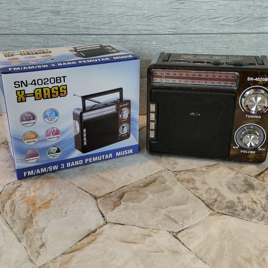 RADIO KLASIK/JADUL SN-4020BT 3 BAND + MP3 PLAYER X-BASS Classic NEW PROMO