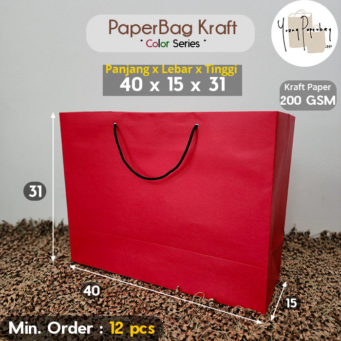 

Paper Bag/Tas Kertas warna Paperbag Color Series Kraft Uk 40 x 15 x 31