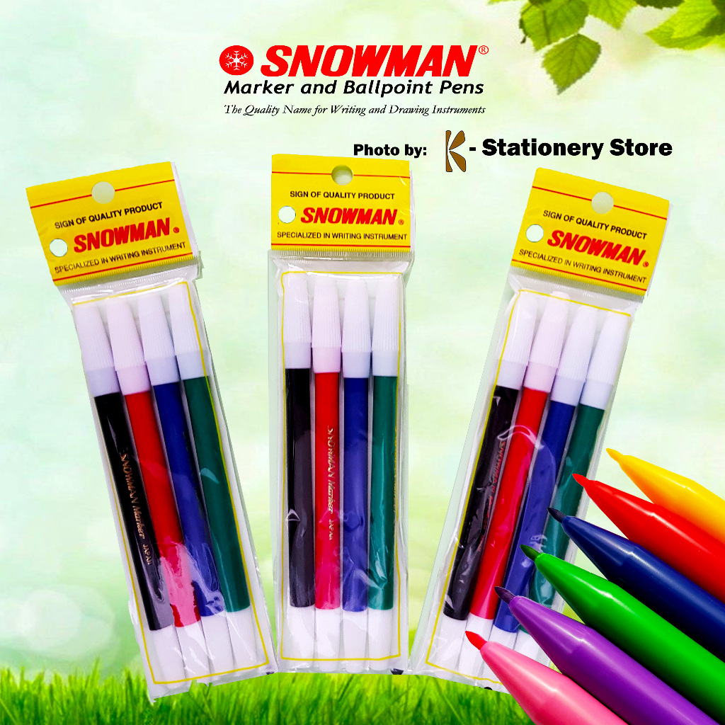 

Spidol Kecil Snowman Set – 4 Colours – Pencil Marker – Sign Pen – Spidol Snowman 4 Warna