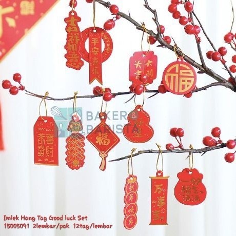 

Hang tag imlek good luck set gantungan hampers tag cny label gift tag