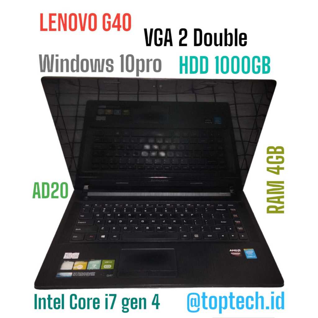 (AD20 Laptop Lenovo G40 RAM 4GB HDD 1000GB Intel Core i7