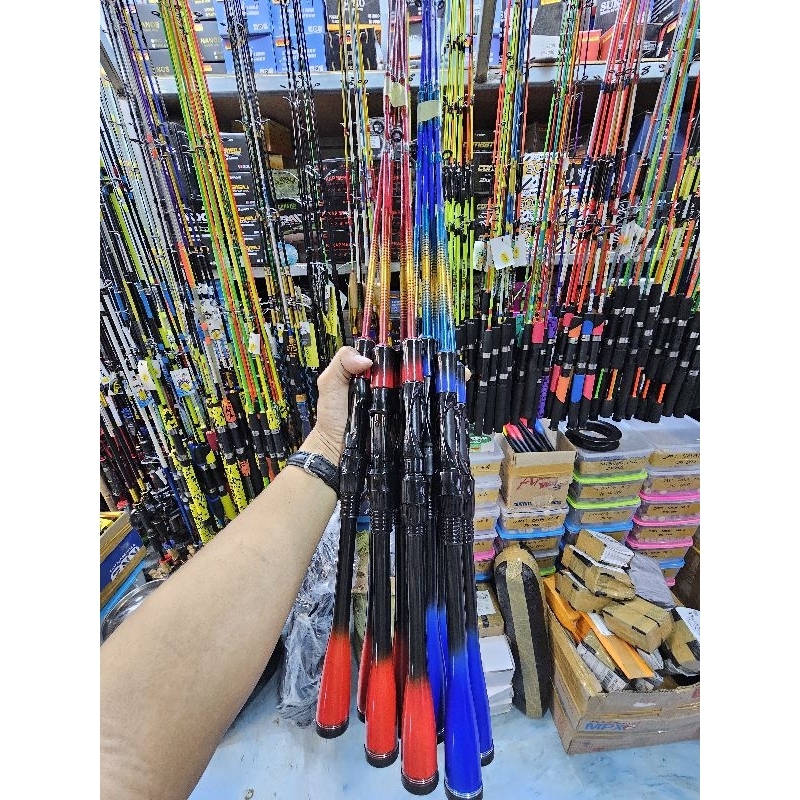 5 Set Joran Pancing Udang Fiber Solid Custom 125cm Bonus Tas