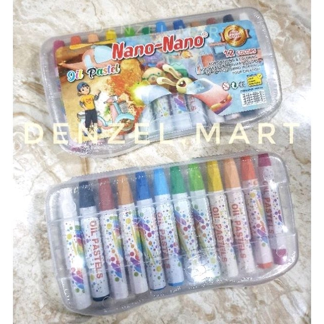 

Crayon / oil pastel / krayon set Nano Nano ukuran sedang isi 12 warna
