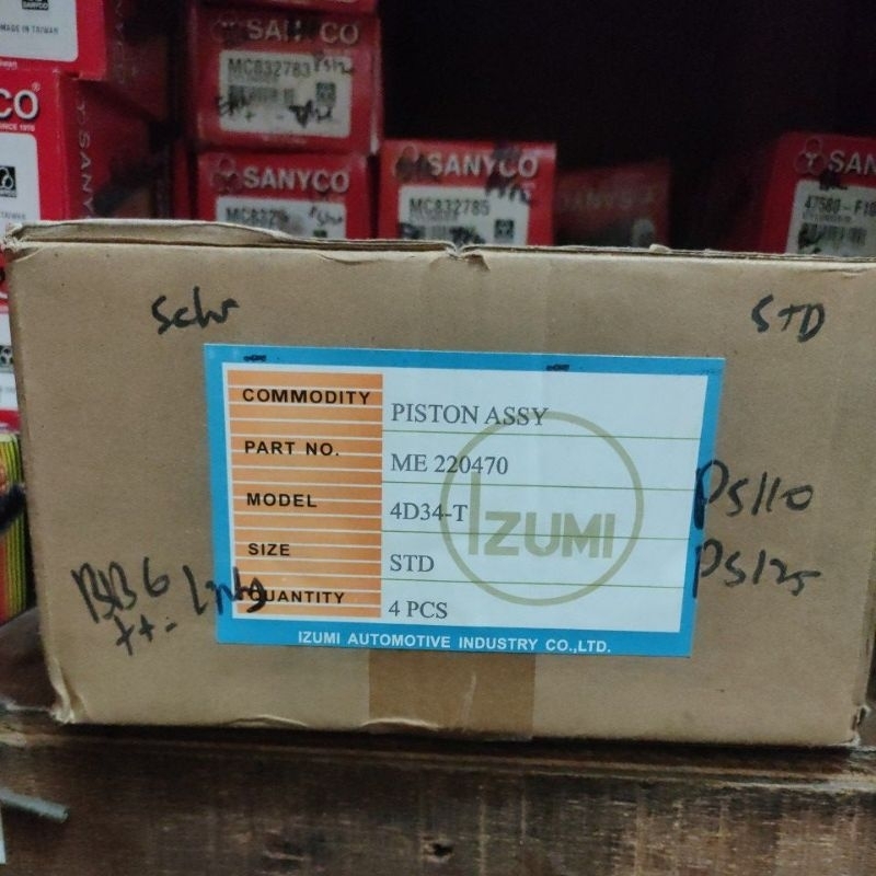 SEHER/PISTON ASSY MITSUBISHI CANTER 110 125 136 HDX IZUMI JAPAN  STD-0.50