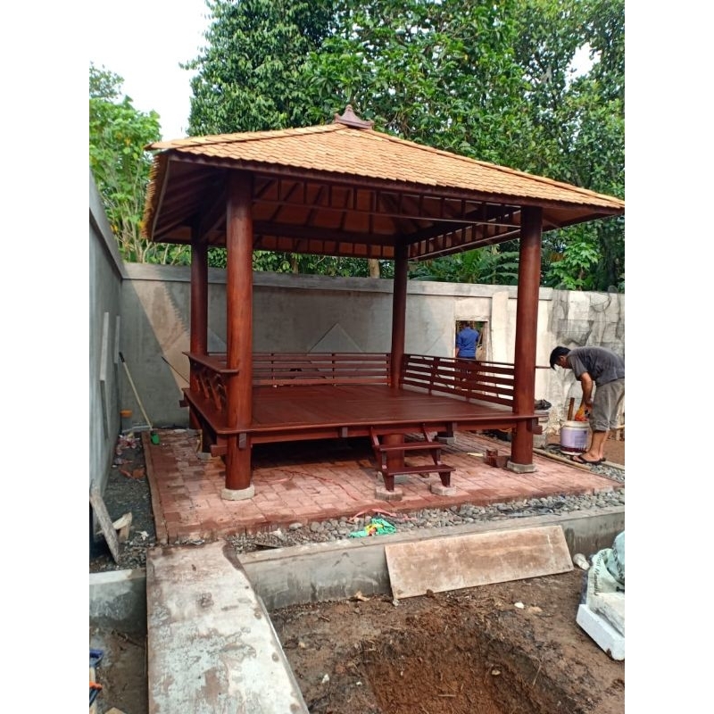gazebo / Dp awal 3x3 meter / gazebo taman / gazebo saung / saung resto / saung gazebo / saung gasebo