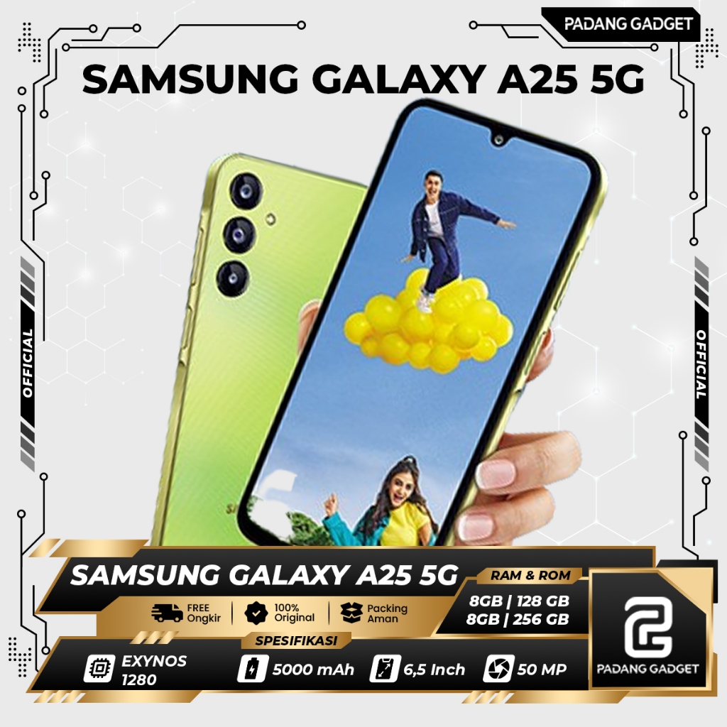 Samsung Galaxy A25 5G Ram 8/128 GB &amp; 8/256 GB NFC dengan kamera Ultrawide Hp terbaru Garansi Resmi