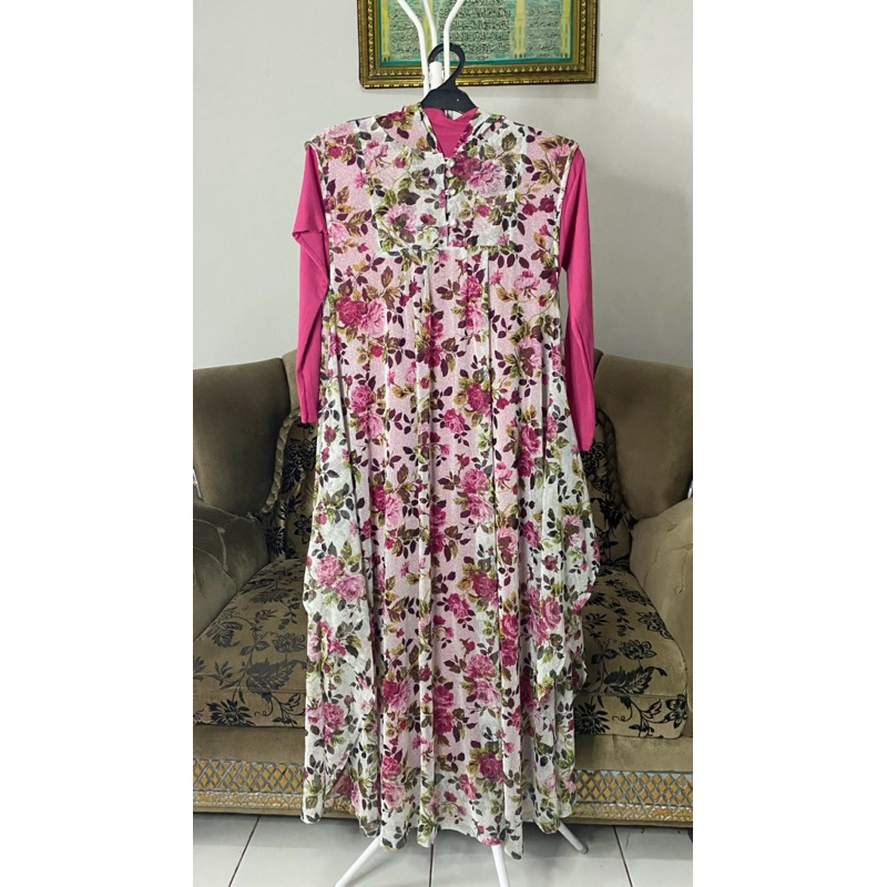 PRELOVED | Dress Jersey motif Bunga