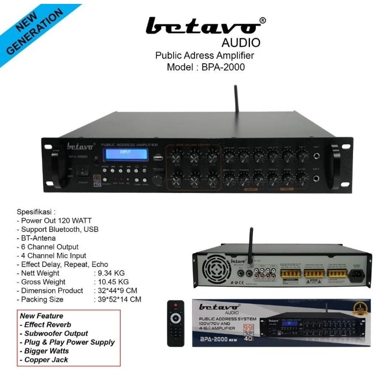 AMPLIFIER BETAVO BPA-2000 ORIGINAL BISA UNTUK CORONG TOA