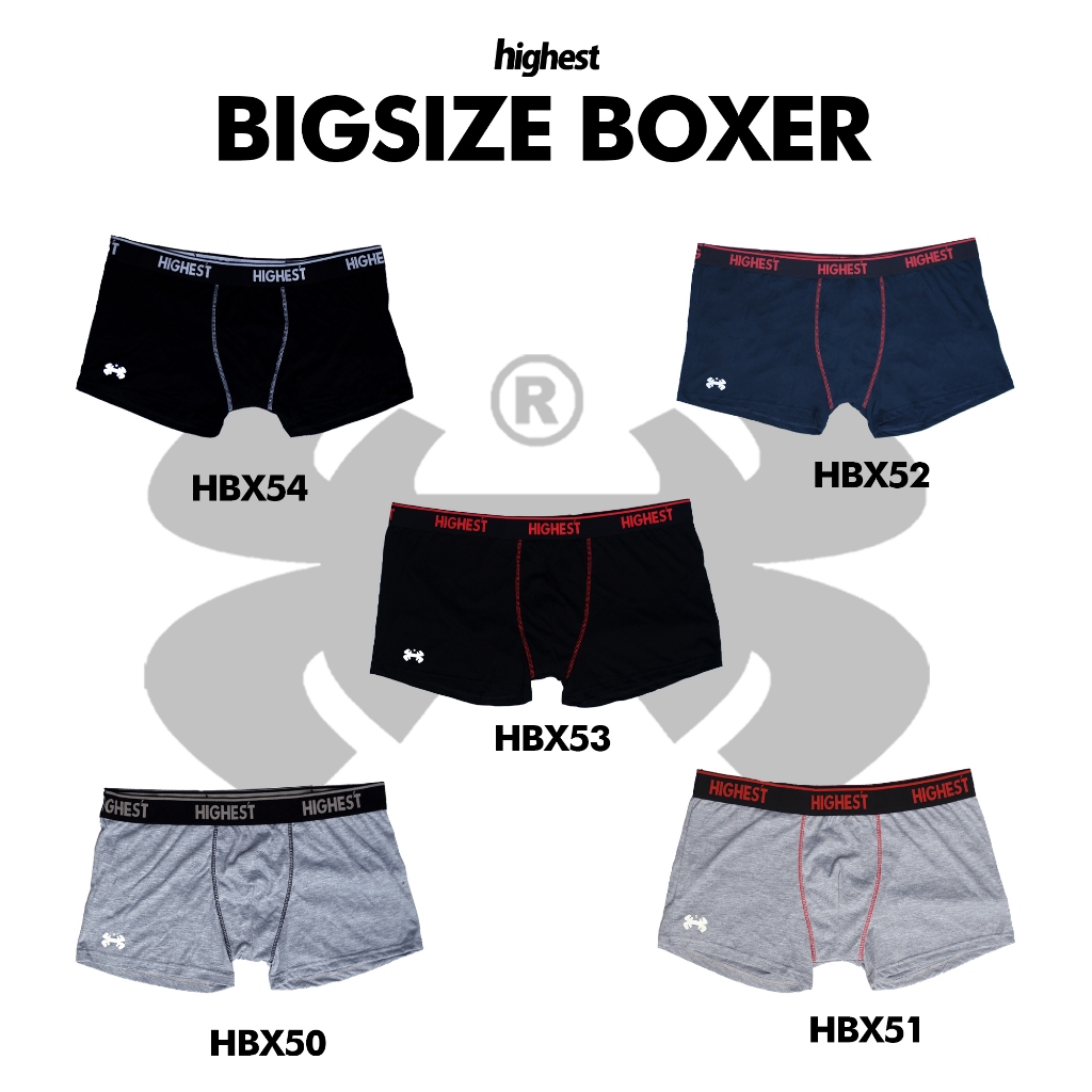 HIGHEST - Celana Dalam Boxer Pria Satuan Ukuran Bigsize Jumbo Bahan Spandek Nyaman Best Quality Melar 2XL 3XL 4XL 5XL 6XL 7XL 8XL HBX