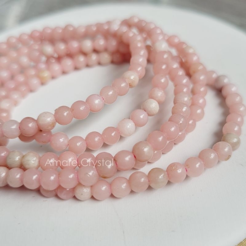 Pink Opal Bracelet Natural Crystal Batu Alam Kristal Gelang