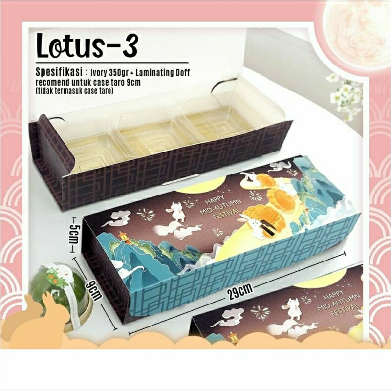 

Kotak box mooncake lotus 3 isi 10 pcs