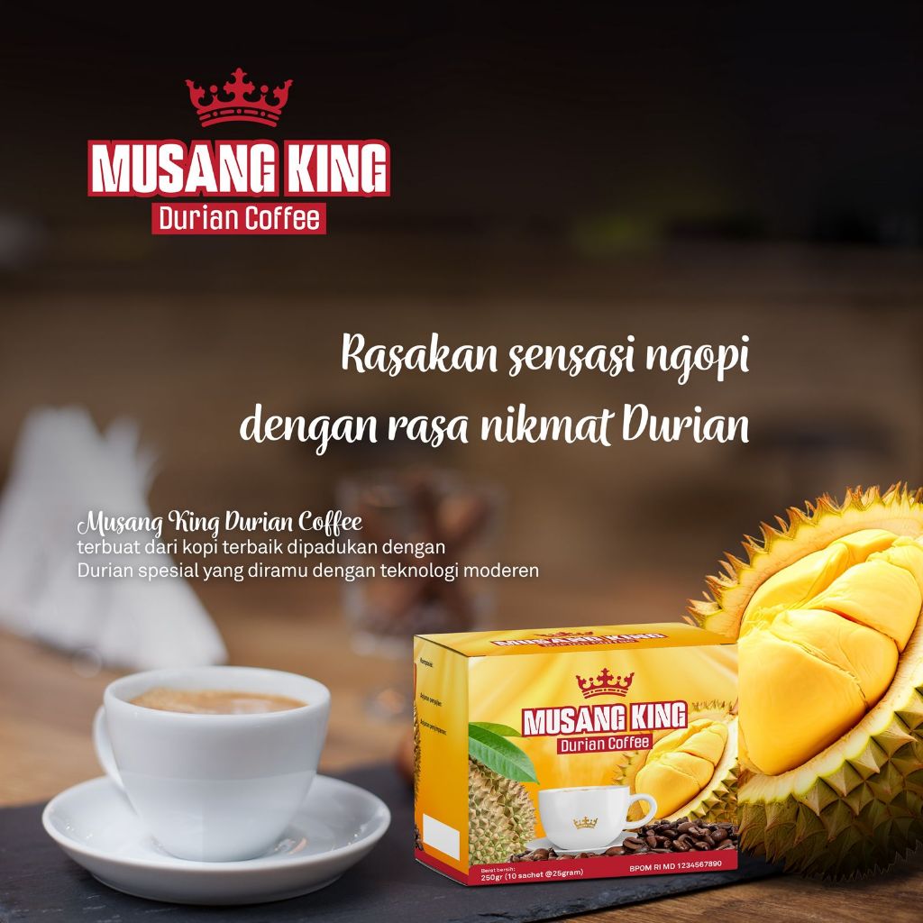 

Kopi Durian Musang King / 1 box isi 10 sachet