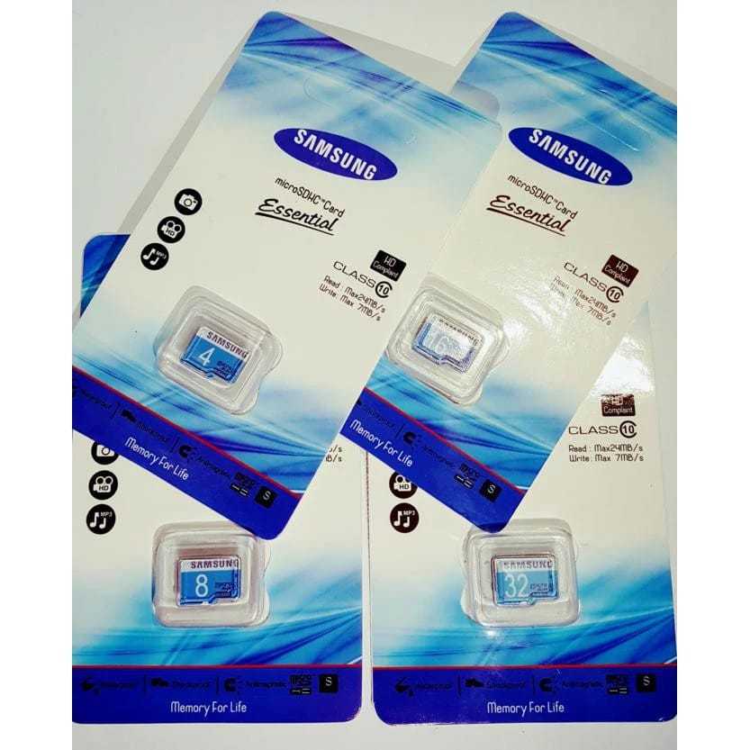 Memory Card Micro SD Samsung Biru 64GB 32GB 16GB 8GB 4GB 2 GB Class 10 Memory Card HP SD Card Essent