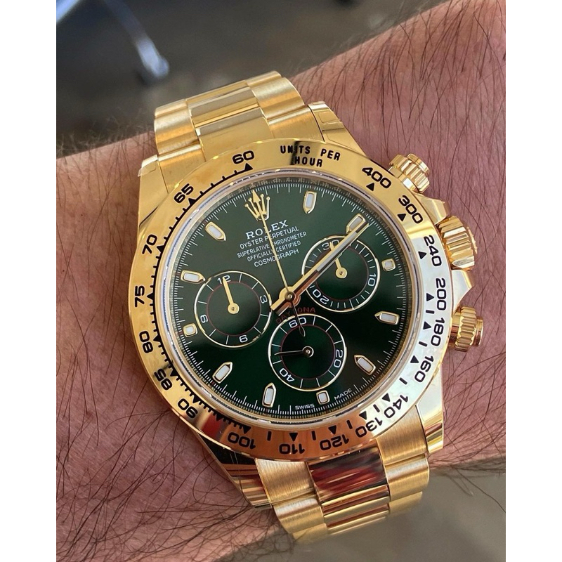 Rolex Daytona 116508 Green Dial in Yellow Gold “John Mayer” Swiss Clean Factory CF 4130 Fullset