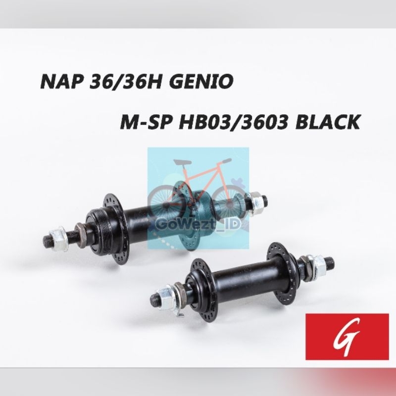 Hub Bosch Nap Sepeda 36 Lubang GENIO Hitam Depan Belakang 36H Anak Lipat BMX Mini | High Quality