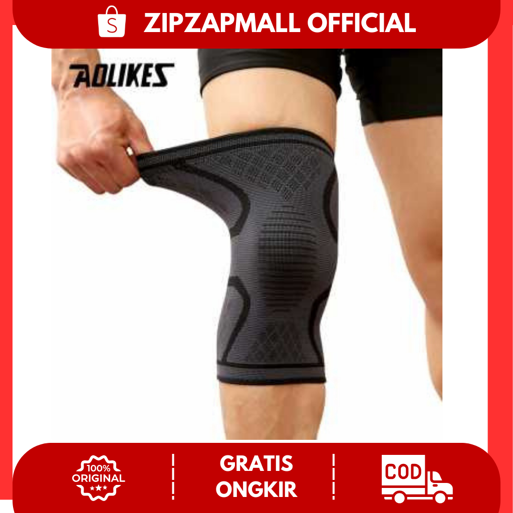 Pelindung Lutut Knee Support Pad Brace Fitness Gym 1 Pasang / Deker Lutut Kaki Panjang Pria Wanita O