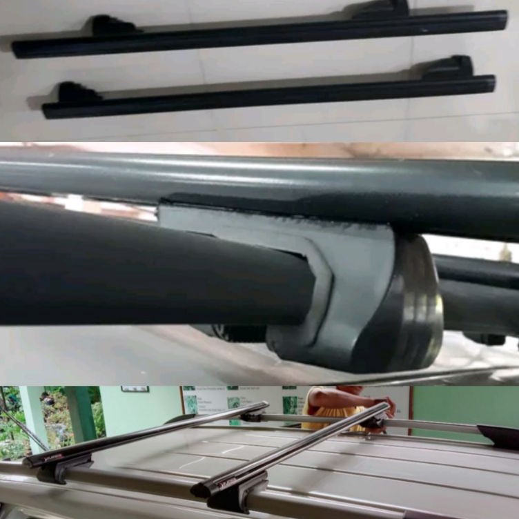 CROSSBAR  SPORT RACK  Roof rack JEPIT ROOF RAIL  REL RUSH TERIOS BRV FORTUNER PAJERO  Diskon