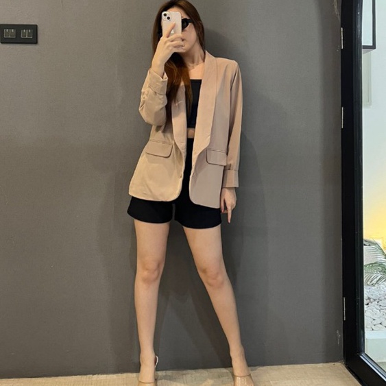 Star Seller LINDY Alina Blazer  Outer Padded Blazer Wanita Outfit Kerja Kantor Formal Casual Hijab F