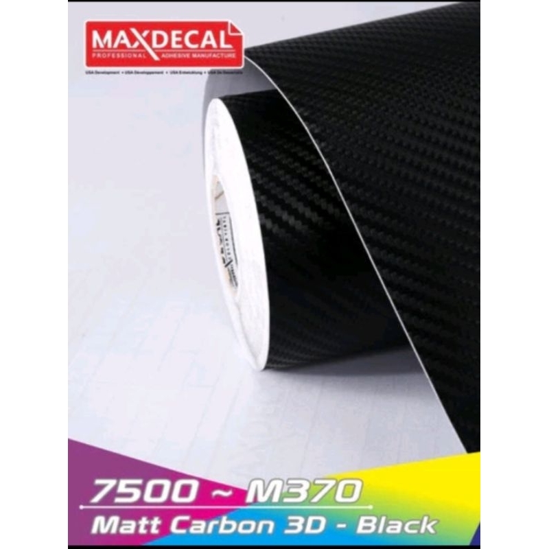 Sticker Maxdecal 7500 M370 Carbon hitam doff 3D Maxdecal