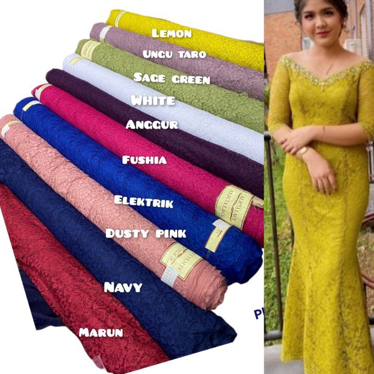 SUPER DISKON Kain Brokat Cord lace gliter Premium  Bahan Brukat Corneli gliter dan Non gliter