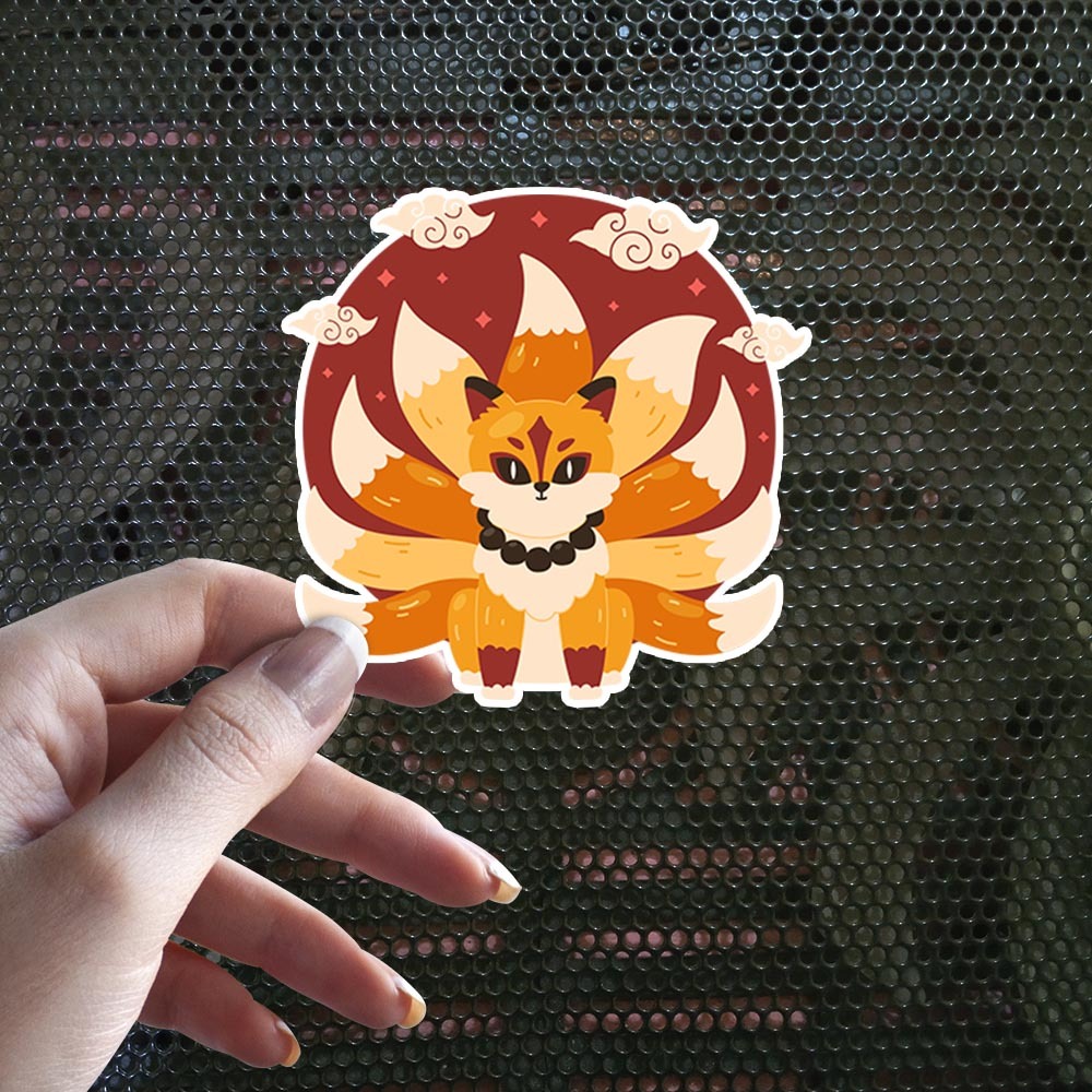 

Sticker Decal Vinyl Tahan Air Rubah Berekor Sembilan Nine Tailed Fox