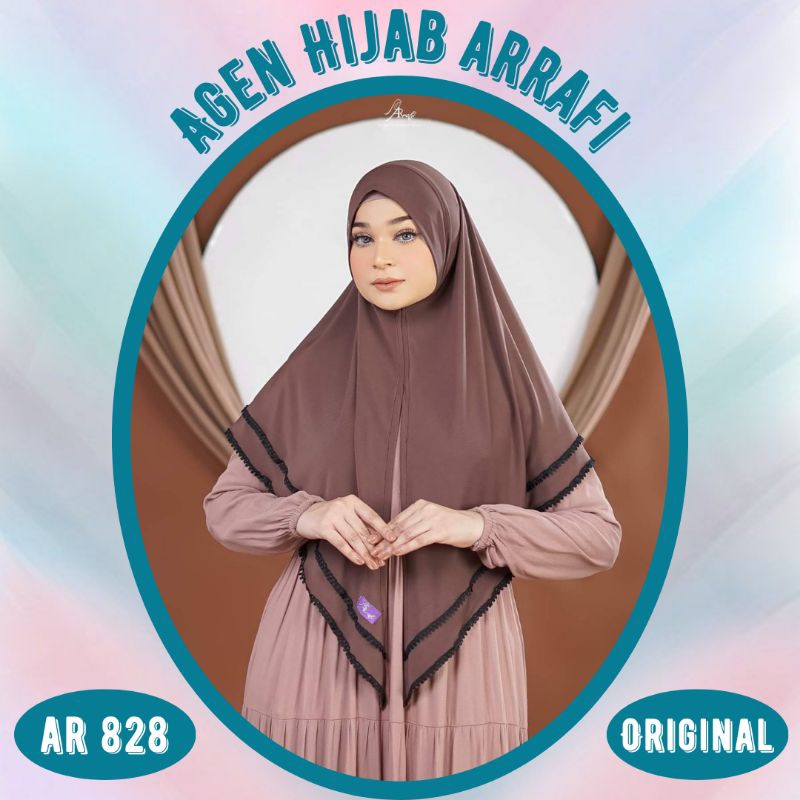 Promo jilbab hijab kerudung bergo segiempat pashmina instan 3 in 1 Jersey melar arrafi AR 828 jumbo 