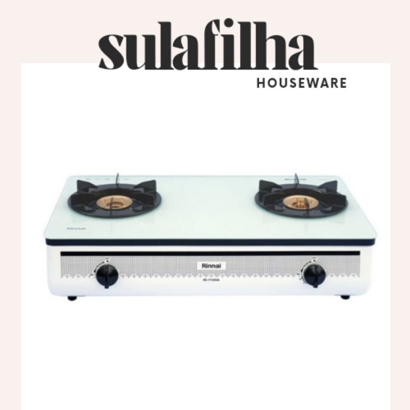 Kompor jumbo Rinnai kaca 712 GAW Kompor Rinnai kaca putih