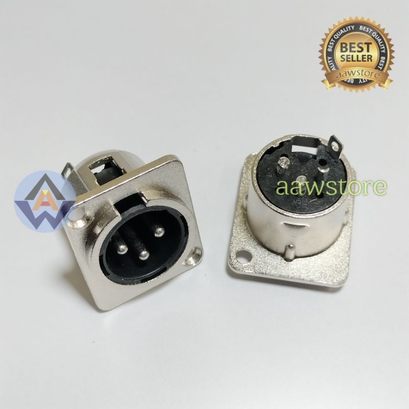 Soket Canon body besi male female XLR konektor input output