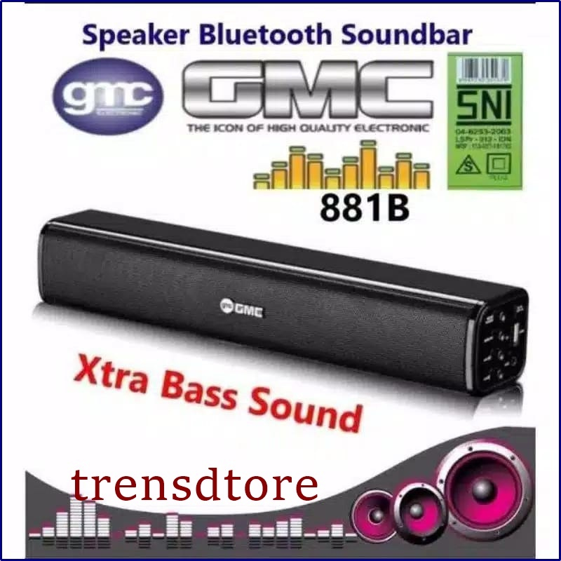 Speaker GMC 881B atau 881B Bluetooth Super Bass Original GMC