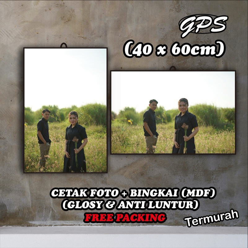 CETAK FOTO MEDIA PAPAN/KAYU UKURAN 40X60CM