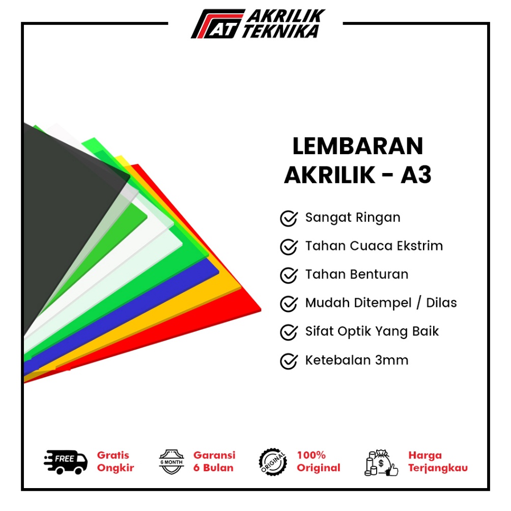

is Acrylic Sheet Lembaran Akrilik Transparan Clear Bening Hitam Putih A3 3mm PBE
