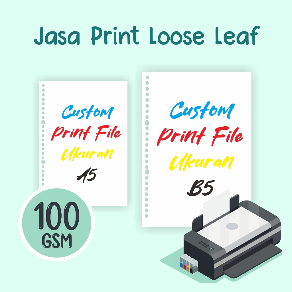 

Jasa Print Loose leaf A5 dan B5 Sudah Dilubangi