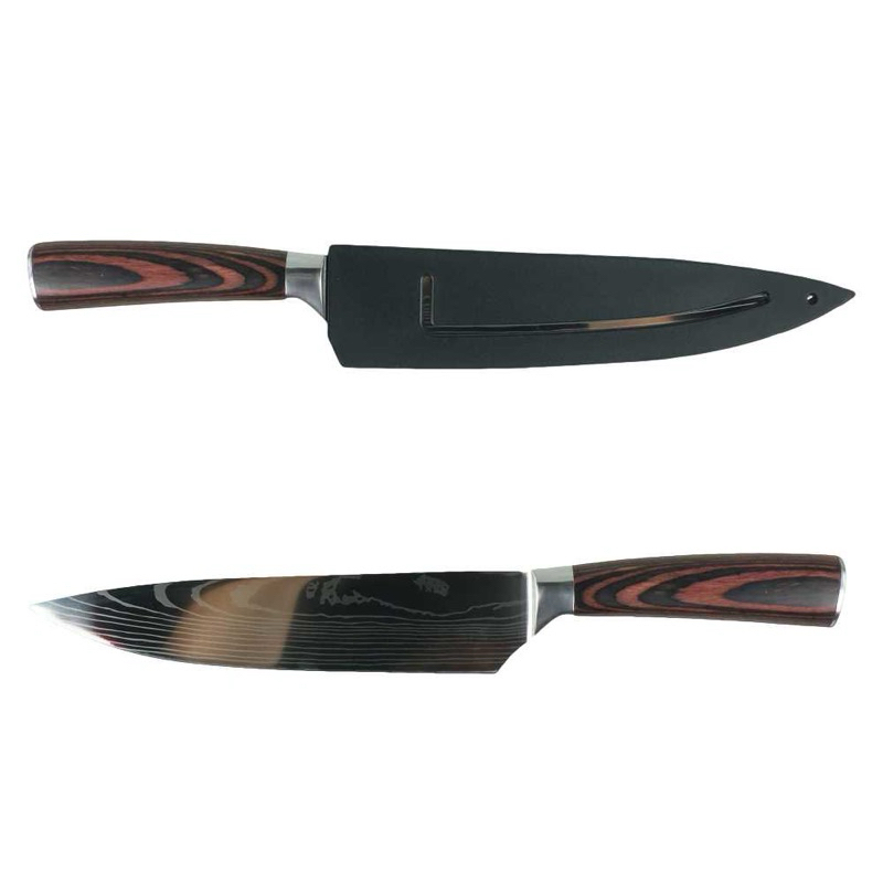 Pisau Dapur Stainless Steel Chef Damascus Pattern