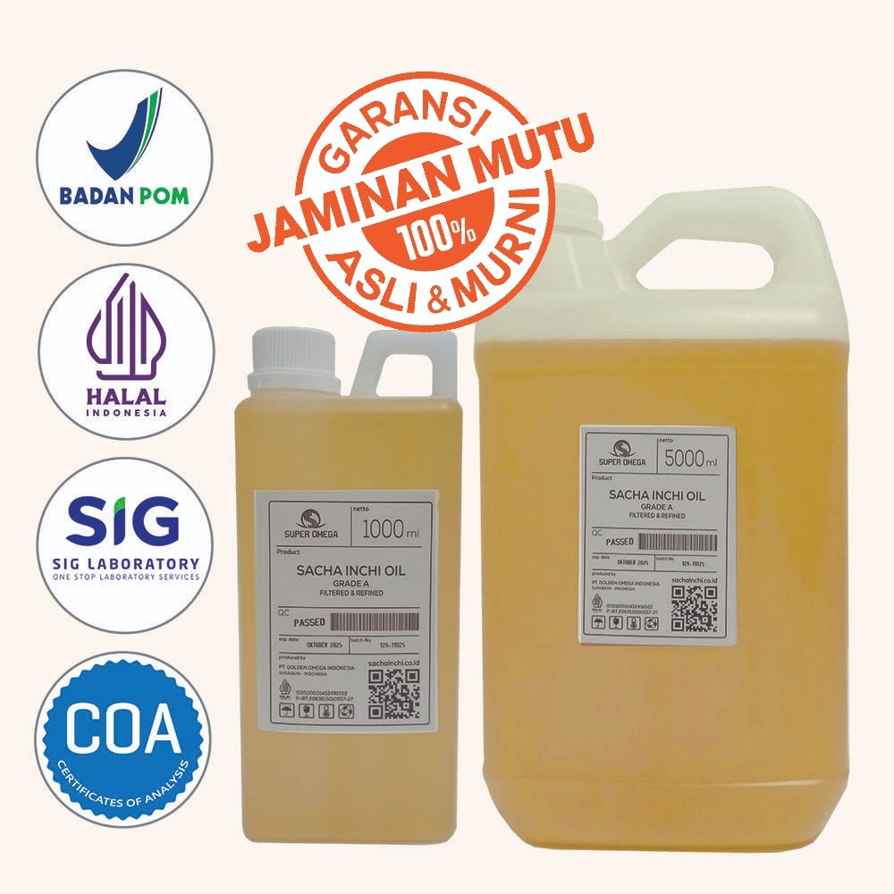 

Minyak Sacha Inchi Extra Virgin Oil 1 Liter / 1000 ML jerigen 100% MURNI Sacha Inchi Oil Super Food herbal kolesterol kanker omega 3 6 9 ( FREE BUBBLE WRAP )