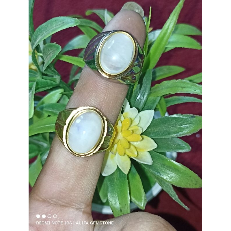 biduri bulan air laut ring titanium