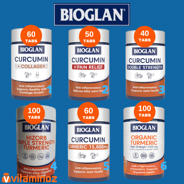 Bioglan Curcumin Collagen Pain Relief Double Triple Strength Turmeric