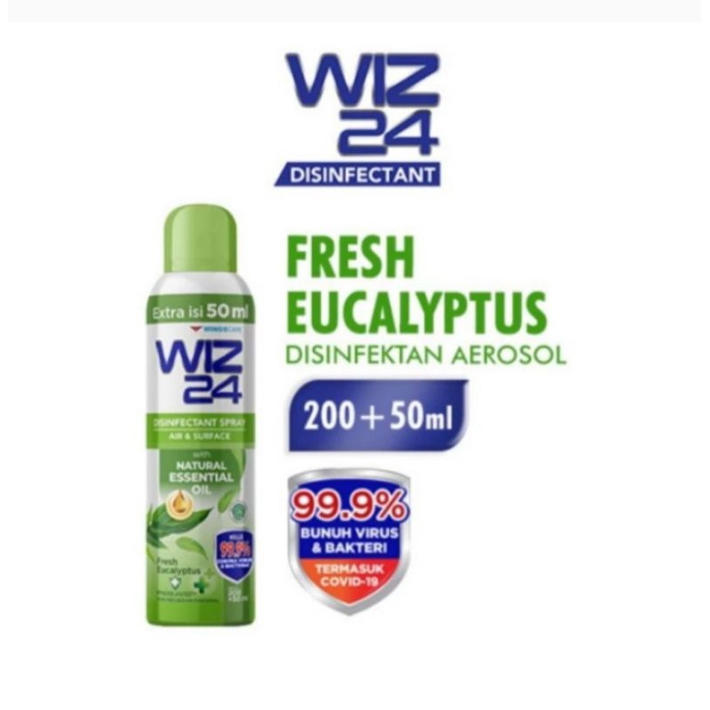 Wiz 24 Disinfectant Spray Air & Surface 200ml + 50ml